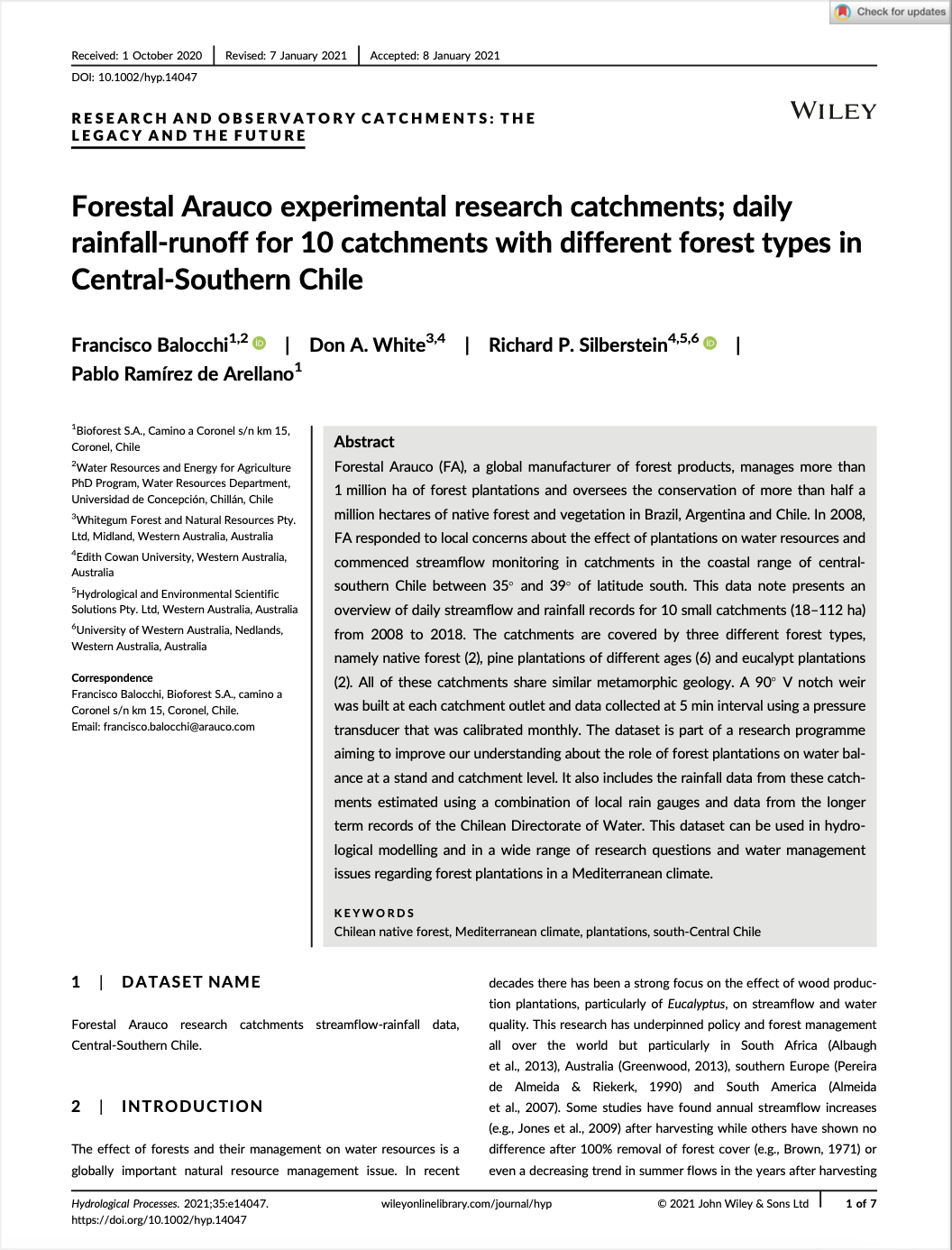 Cuencas experimentales para Investigación